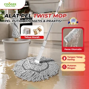 COOGER ORIGINAL Pel Putar Pembersih Otomatis Twist Mop